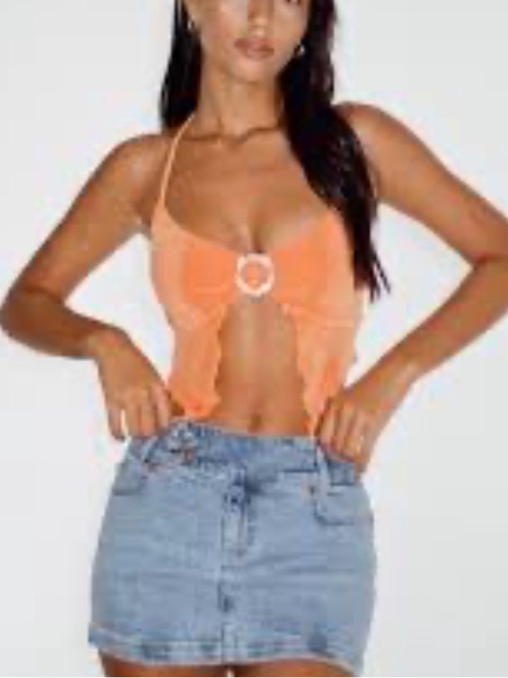 Motel Rocks Orange Rhinestone Ring Cami - Picture 1 of 8